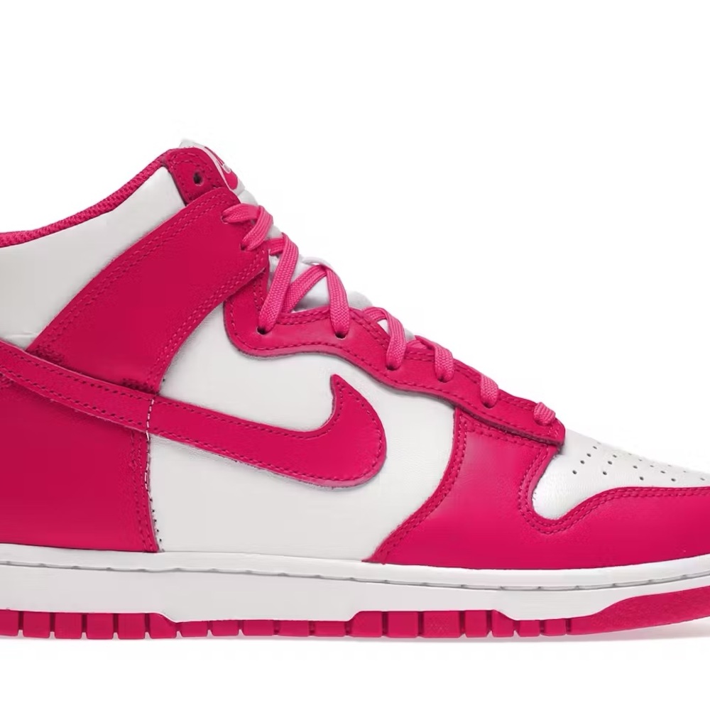 Nike Pink and White High-Top Sneakers